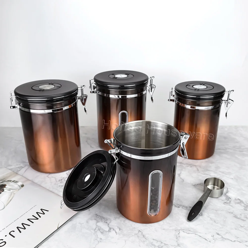 1000g Stainless Coffee Bean Canister Storage Container