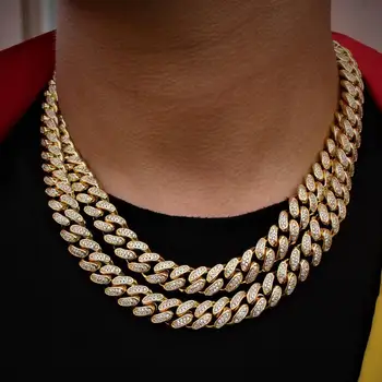New Trendy Gold Plated Cool Design Men and Women High Quality Miami Cuban Link Chain Necklace for Sale