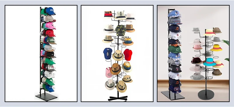 Customized Floor Standing Hanging Cap Display Racks