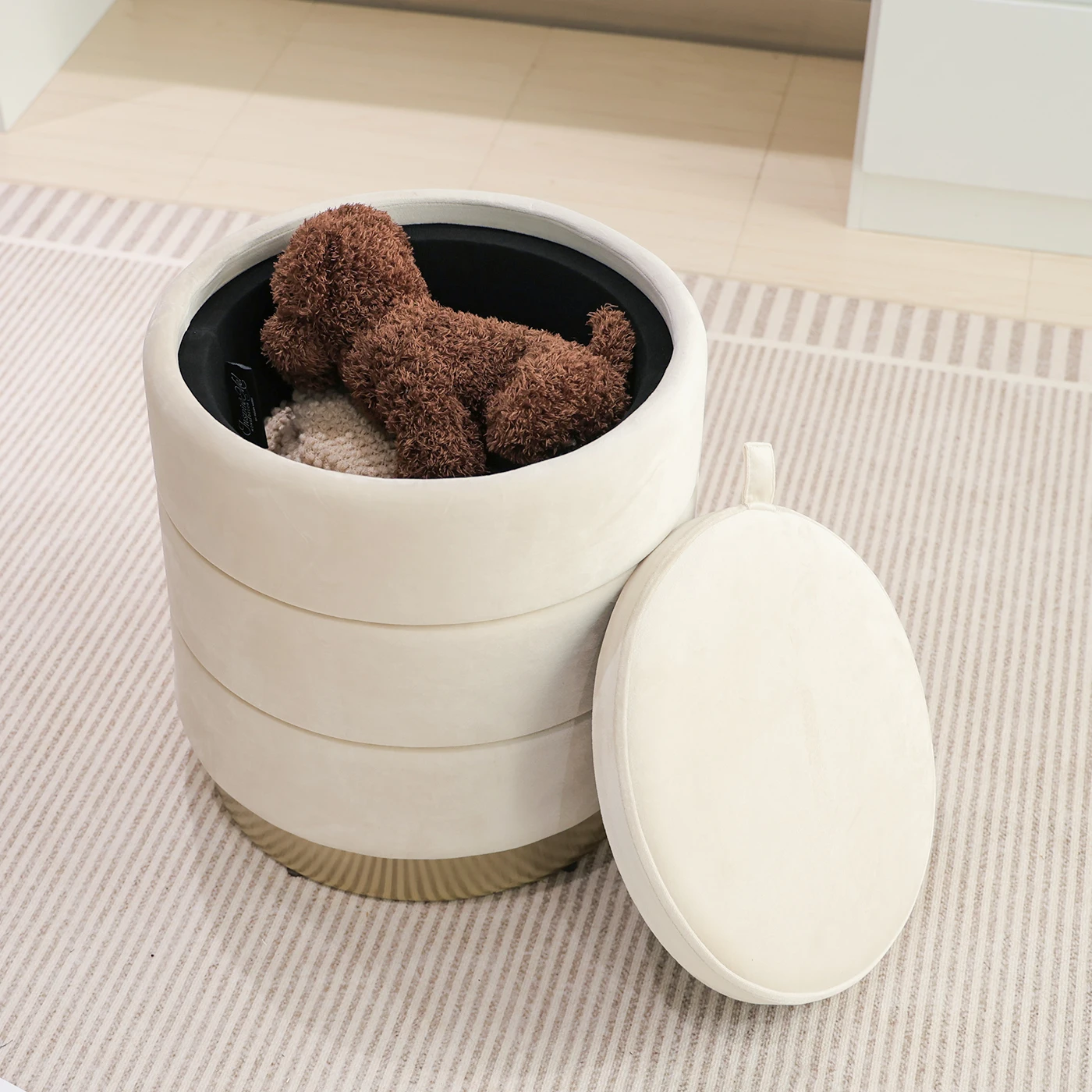 Home Decoration Ottoman With Storage Wholesale Round Pouf Ottoman Stool