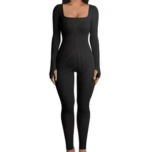 Women's One Piece Long Sleeve Tight Fitting High Elasticity Lightweight Breathable Sports Yoga Bodysuit