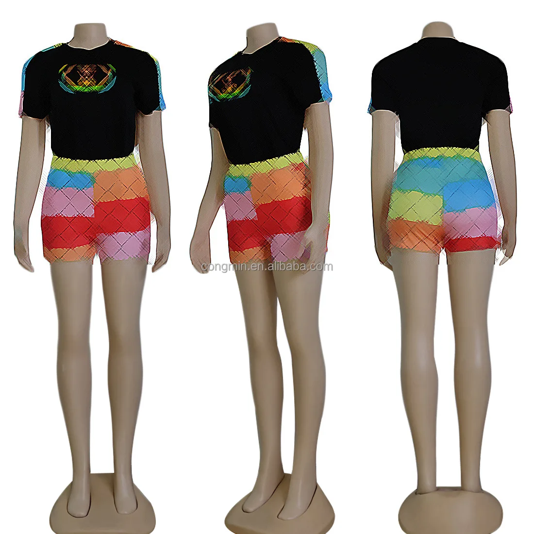 Summer Outfits Women T Shirt And Short Sets Summer 2 Two Piece Short