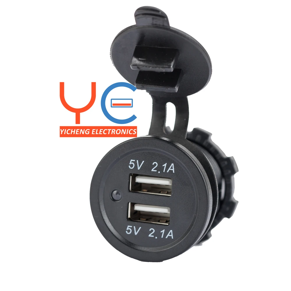 12v 24v Dc Fast Charging 2.1a Car Charger Dual Usb For Bus Marine - Buy ...