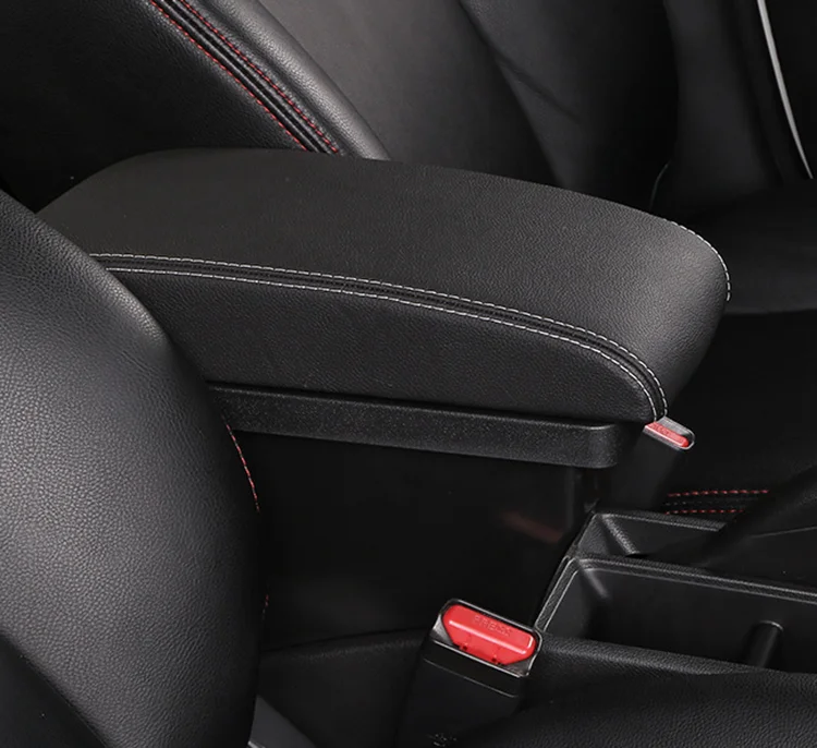 product creative custom fashion and practical leather material armrest car console usb box-4