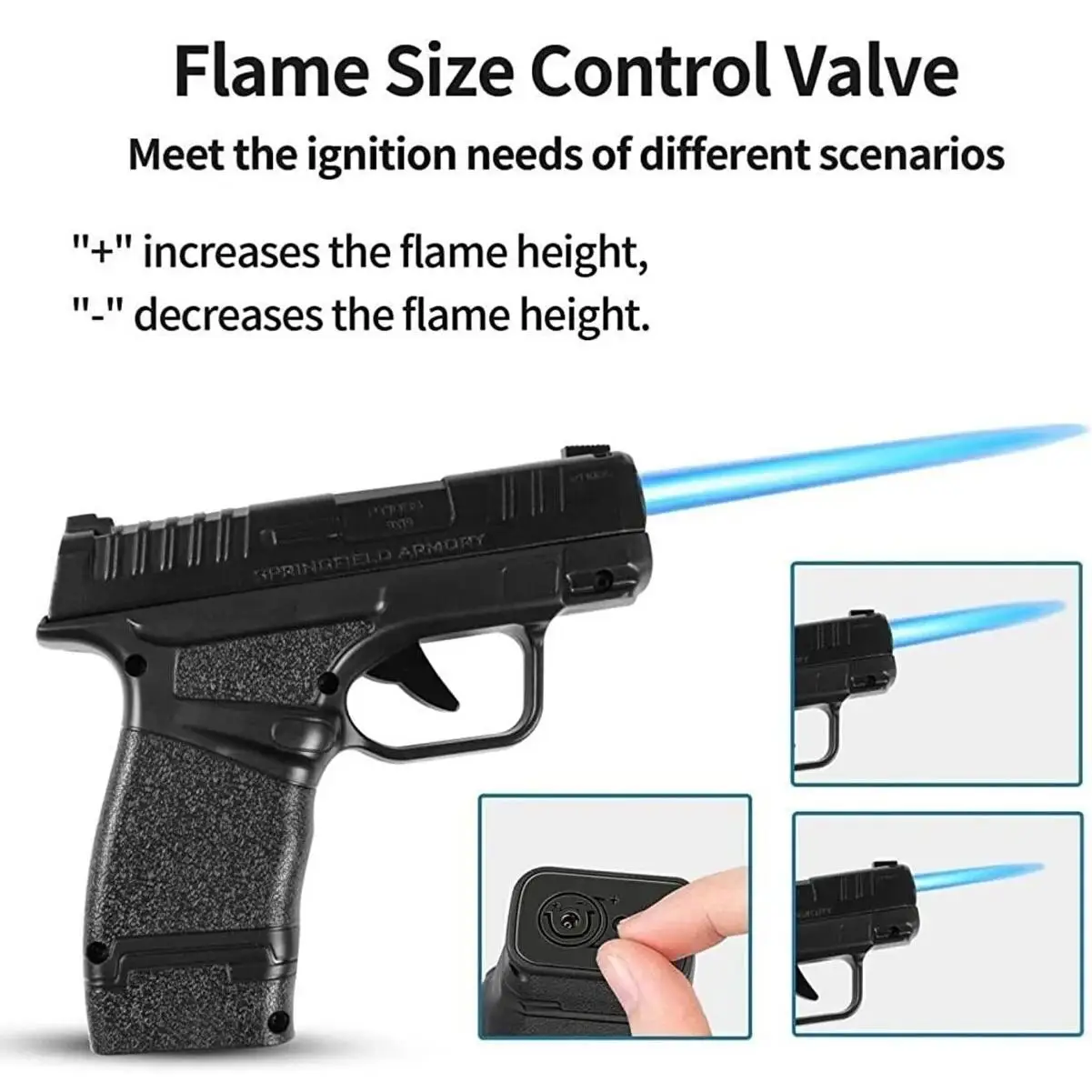 Fuya Revolver Refillable Pistol Lighter Jet Flame Inflatable Cigarette ...