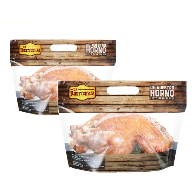 Anti Fog Hot Rotisserie Chicken Bags Microwaveable Resealable Zipper