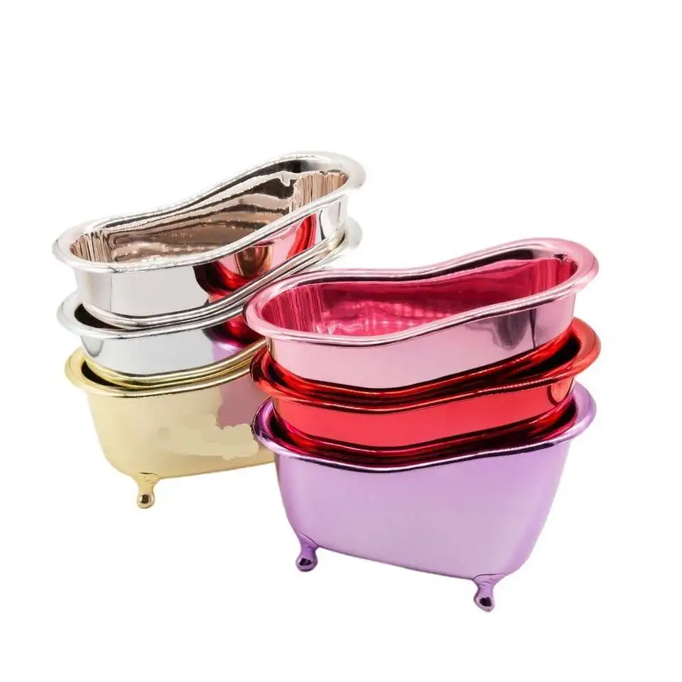 Hot Sale One Color Screen Printing Gold Plastic Mini Bathtub for Shampoo Packaging