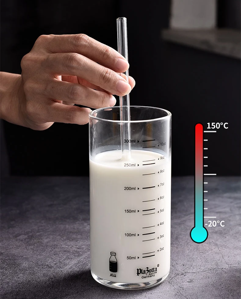 High Borosilicate Clear Glass Straws 0.8*20cm Reusable & Eco-Friendly Bent Shape Drinking Straws