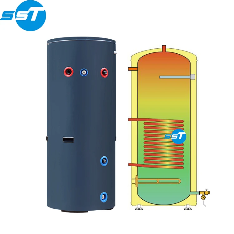 Wholesale hot water thermal storage tank boiler water tank air source custom stainless steel hot water buffer tank with dhw coil