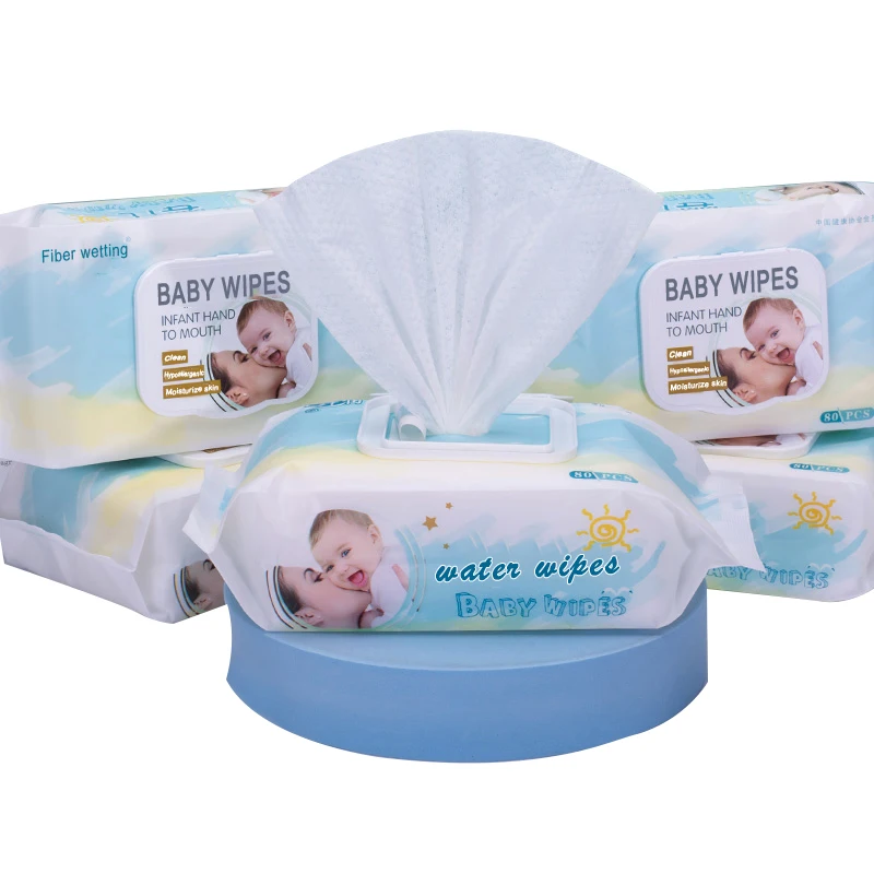 60 Pcs Unscented Baby Household Non-woven Cleaning Wipes Soft Cute Water Baby Wipes Wholesale