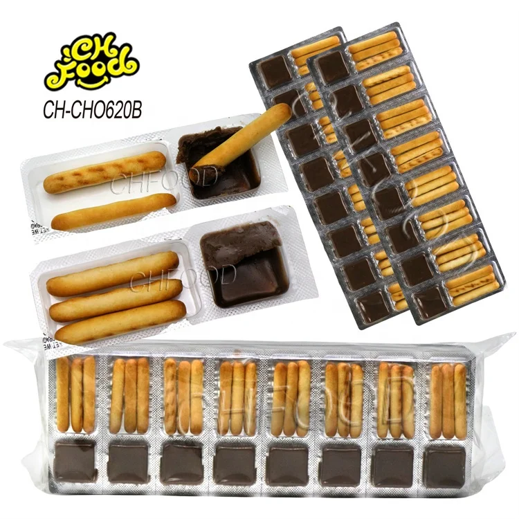 Low MOQ Wholesale Cheap Biscuits Stick Dip Chocolate Spread OEM Halal Chocolate Snack Food for Kids