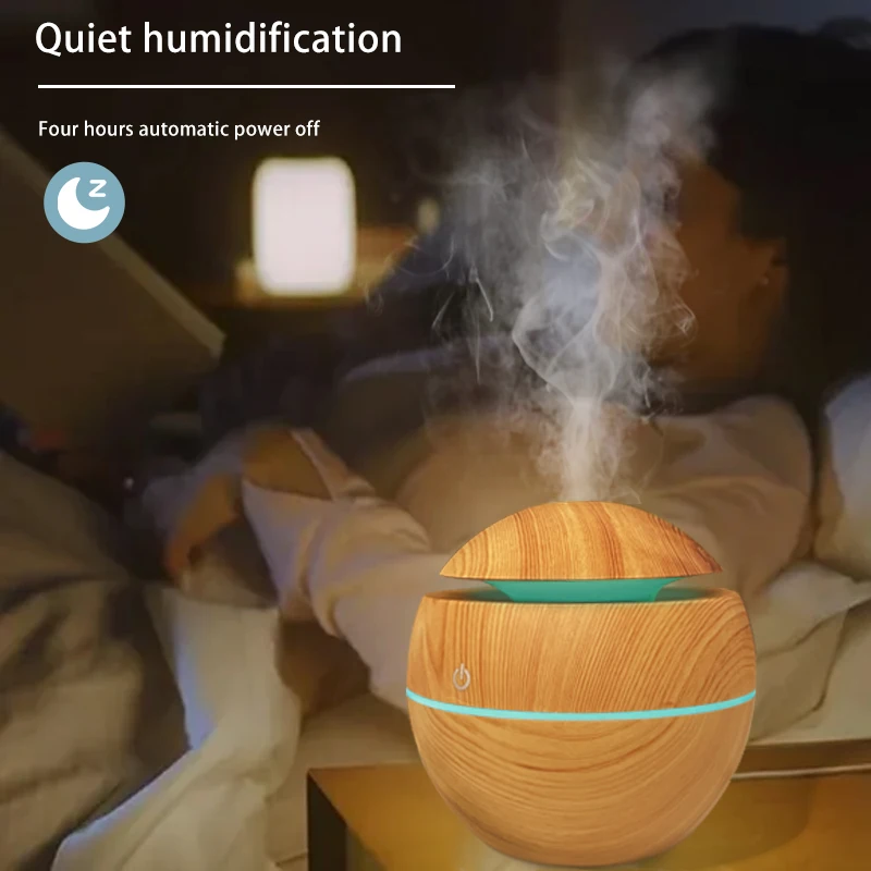 USB Portable 130ml Mini Cool Mist Humidifier Tabletop Ultrasonic Air Aroma Diffuser Electric Waterless 1-Year Quiet Plastic