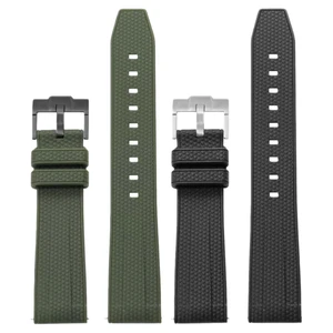OEM Custom Logo 22mm Quick Release Fluoro Rubber Silicone Watches Strap Bands Soft and Breathable FKM Rubber Watch Strap