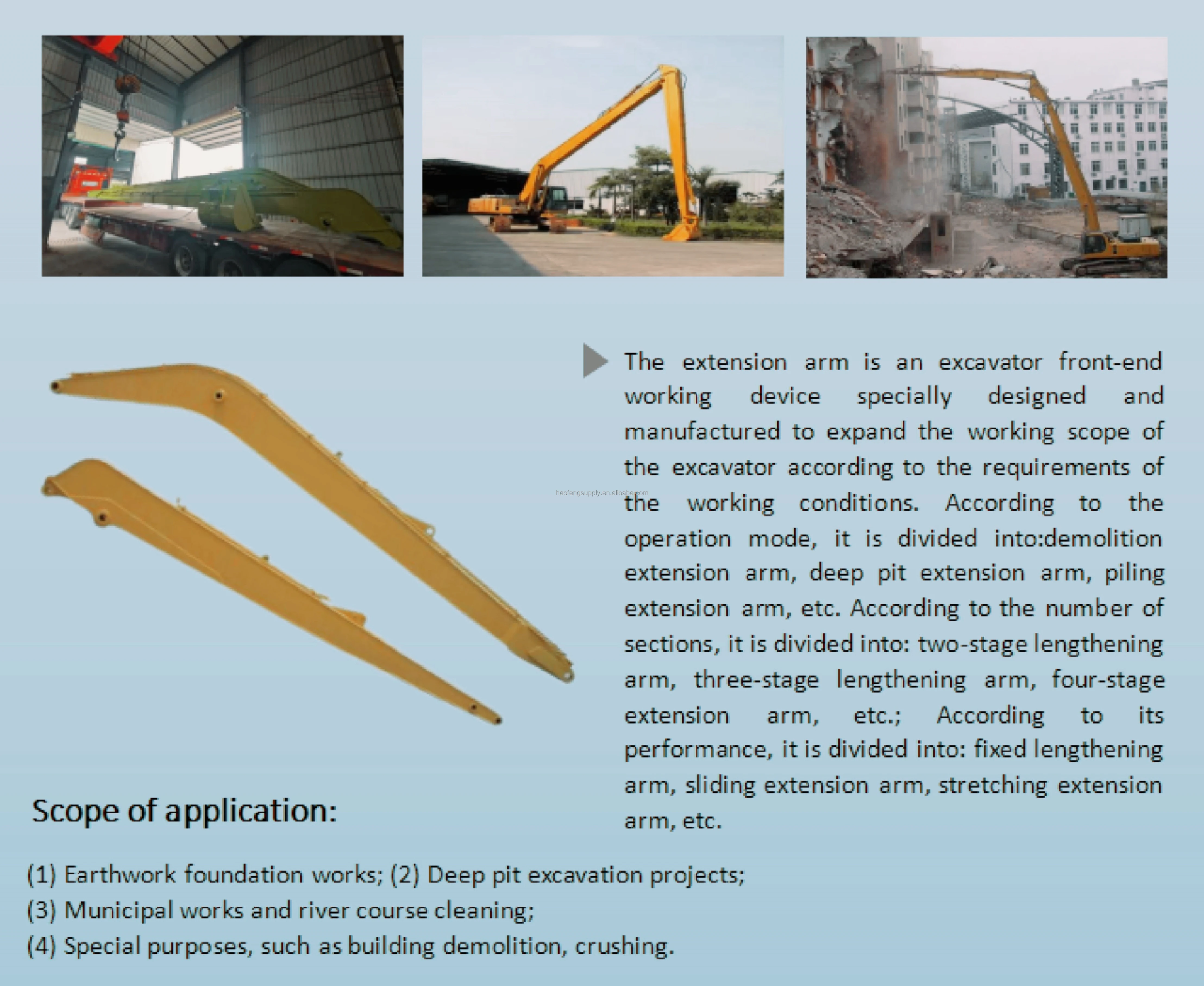 Defeng Factory Customized High-Quality 18 Meter Super Long Arm For Doosan Excavator