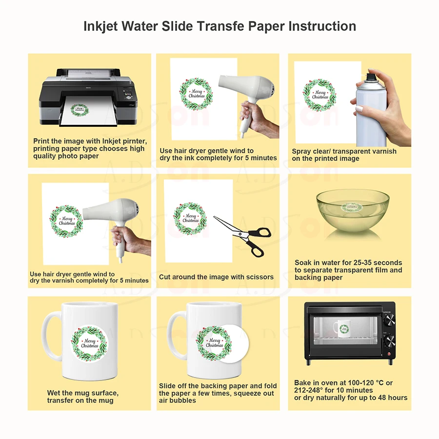 Waterslide Decal Paper Laser Water Slide Transfer Paper Transparent