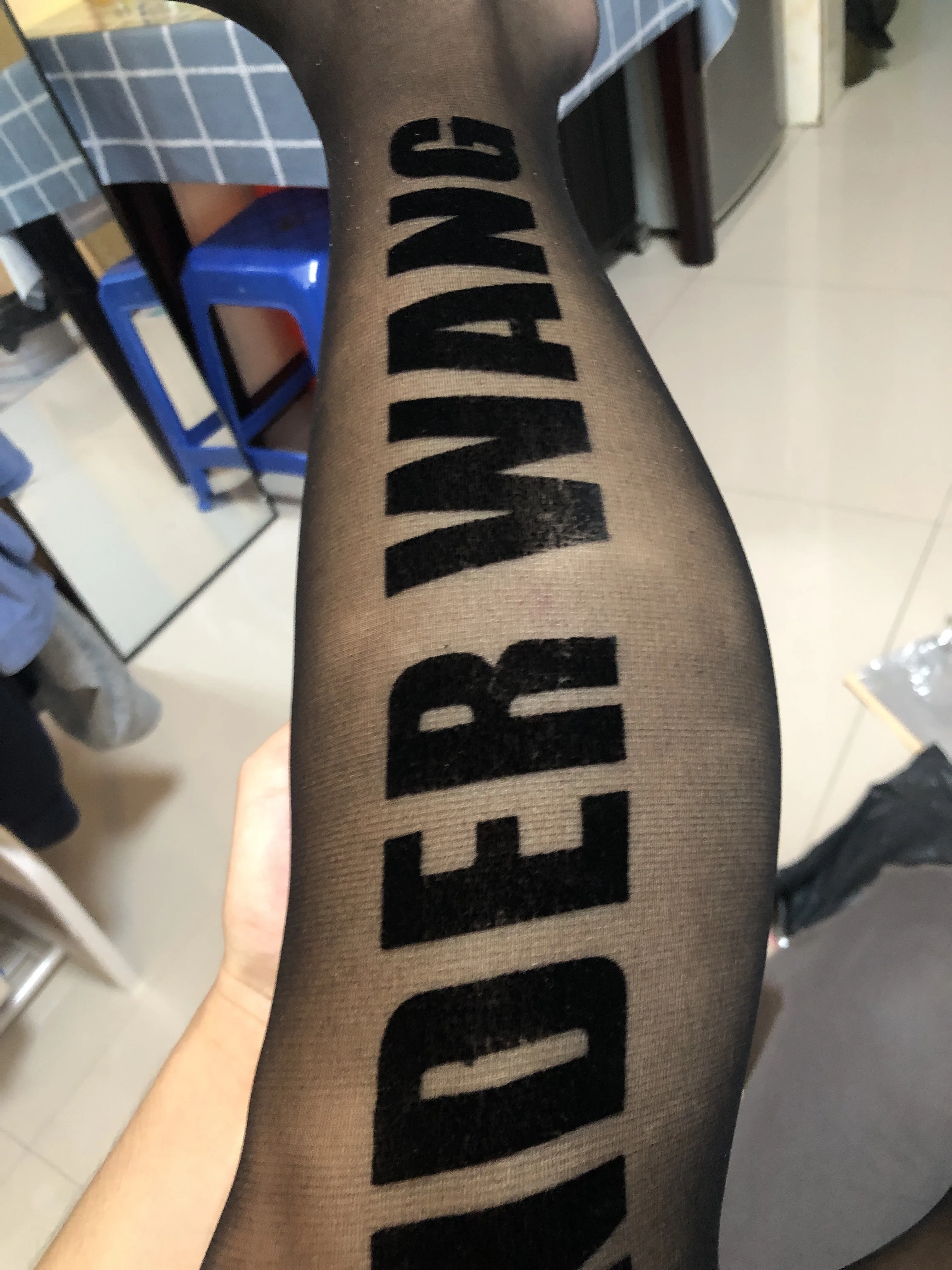 Колготки из флока gg, черные колготки с логотипом и логотипом