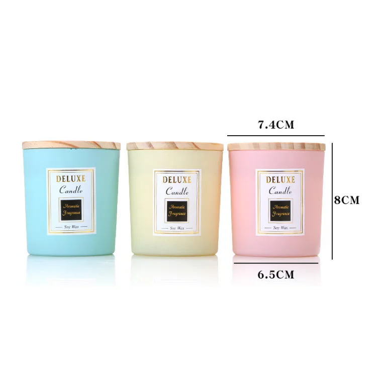 Luxury Frosted Matte Black White Colored Glass Candle Jar Vessel ...