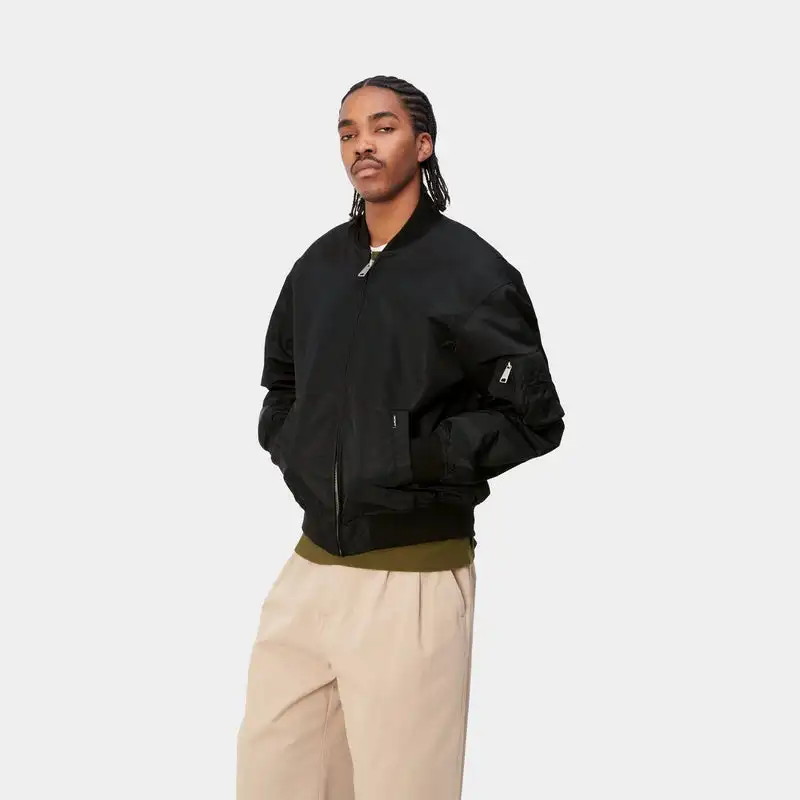 Windbreaker Plus Size Track Plain Zipper Oversized Cropped Boxy Workout Varsity Nylon Bomber Jacket Men_voghion.com