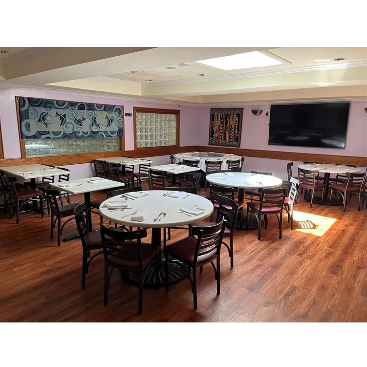 Custom Quartz Stone Coffee Shop Table Wholesale Round Restaurant