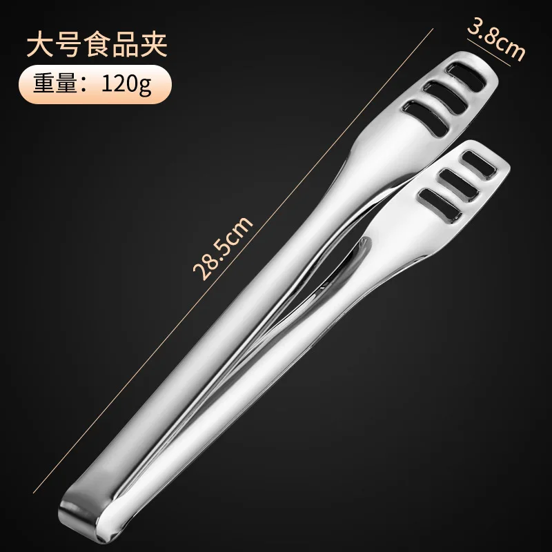 product commercial grade multi purpose food serving steaks clips thickened 304 stainless steel bbq grill tongs for restaurant buffet-7