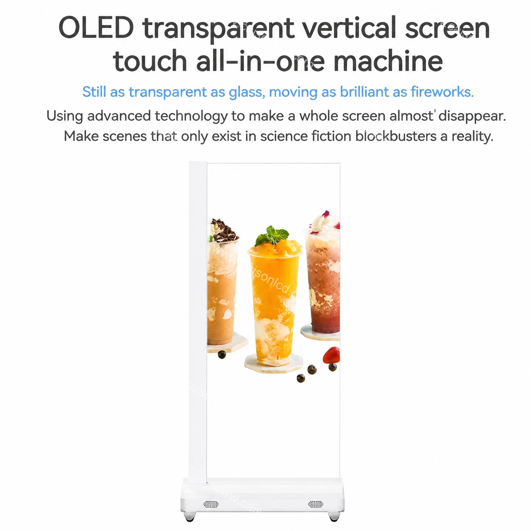 product 55 inch vertical transparent oled screen 1920  1080 transparent oled display digital signage and display lw550jul hma1230-8