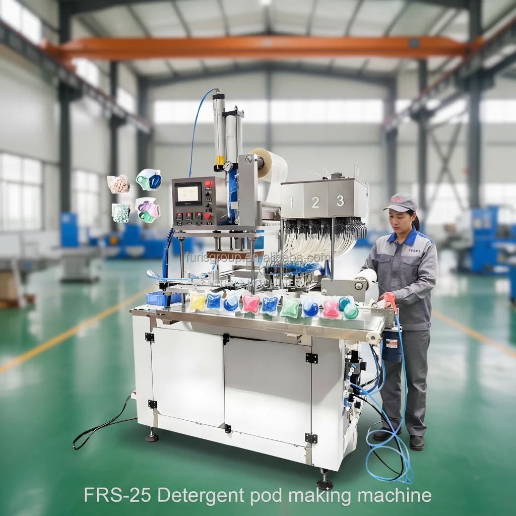 Low Cost Electric Automatic PVA Water Soluble Film Packing Machine PLC Pump Sealing Wrapping High-Speed Liquid Powder Laundry