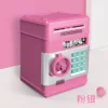 Salvadanaio rosa con password, porta principale, scatola inglese colorata