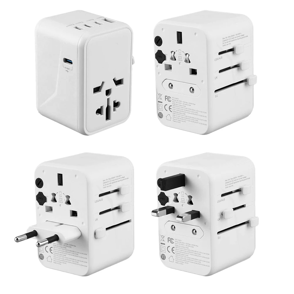 4 Type C And 1 Usb Port Pd 65w Fast Charge Universal Travel Adapter For Iphone Android And 2012