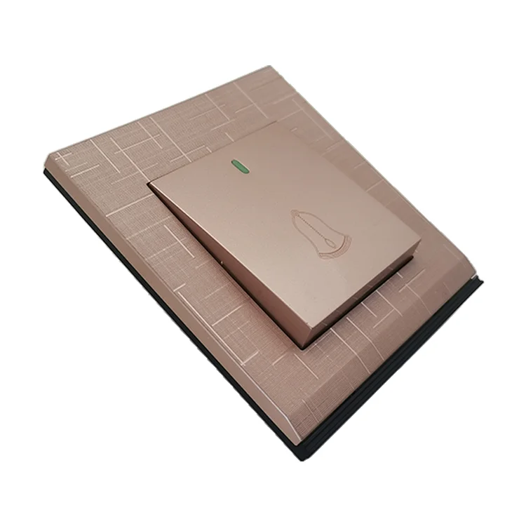 VNX Wall Switches Bell 10A 1Gang Wall Switch UK Standard Optional Gold Brush Meteor Rain Series Wall Electrical Switches