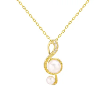 Italian Freshwater Pearl Gold Jewelry 9ct Rhythm Pendants Charms