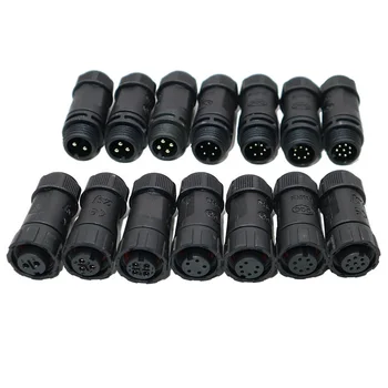 1 set Male Female Plugs M12 for for Led Light Waterproof Electrical Cable Connector Plug Socket 2 3 4 5 6 7 8 Pins M12 Connector