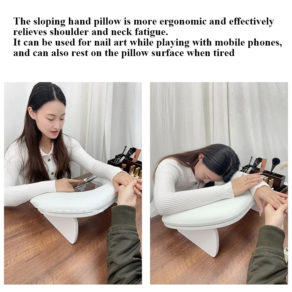 High Quality Designer Soft Leather U Shape Tech Nail Cushion Arm Rest Butterfly Nail Hand Pillows for Two Hands
