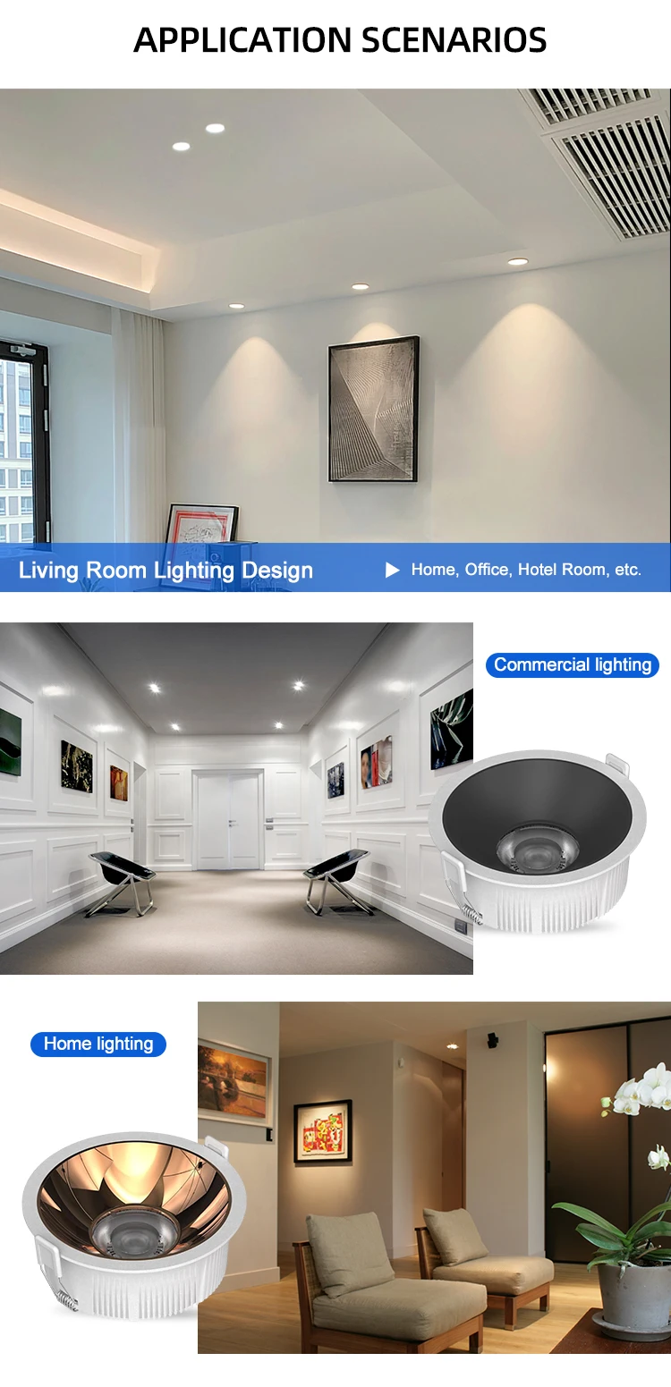Commercial Lighting Fixtures Recessed Cob Spotlights Down Lamps ...