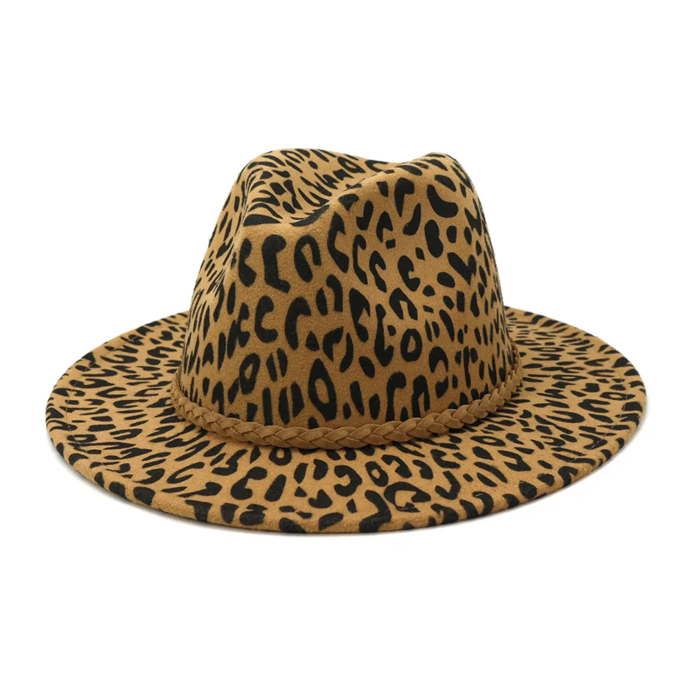 leopard print felt hat