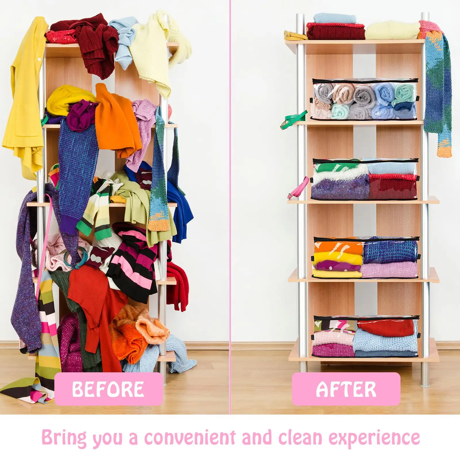 Clear Storage Bags with Zipper Plastic Clothes Storage Bags Large Clear Moving Bags Totes with Handles Closet Organizer