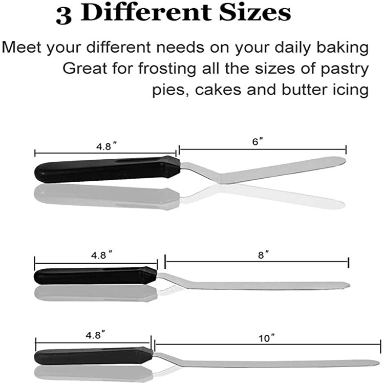 GZLT Angled Icing Spatulas, Small Offset Spatulas for Baking,Set of 2  Stainless Steel Cake Spatulas,Frosting Spatula