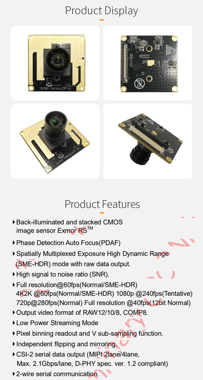 DGZX MIPI 12MP 4K2K 60fps HDR IMX378 camera module插图1