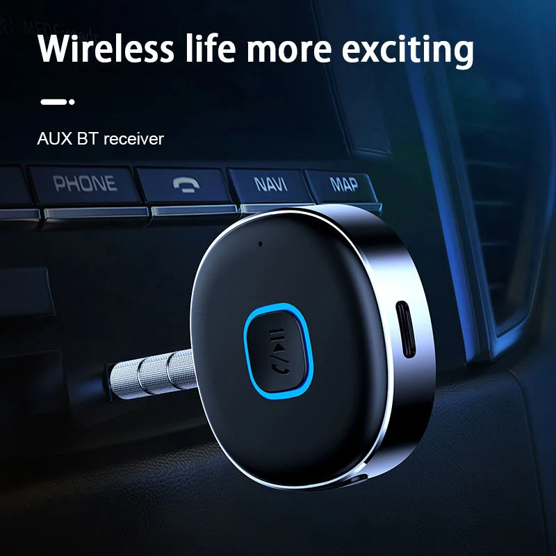 New Design JL-J33 Universal BT Receiver 3.5mm AUX Wireless Audio Receiver Built-in Mic Bt 5.0 Adapter Handsfree Car Kits