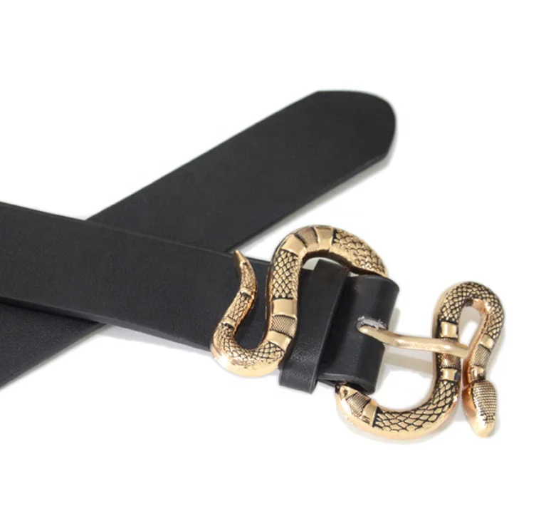 Black and Gold Snake Designer Belt- Order Wholesale