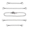 two lobster clasp 3cm chain silver