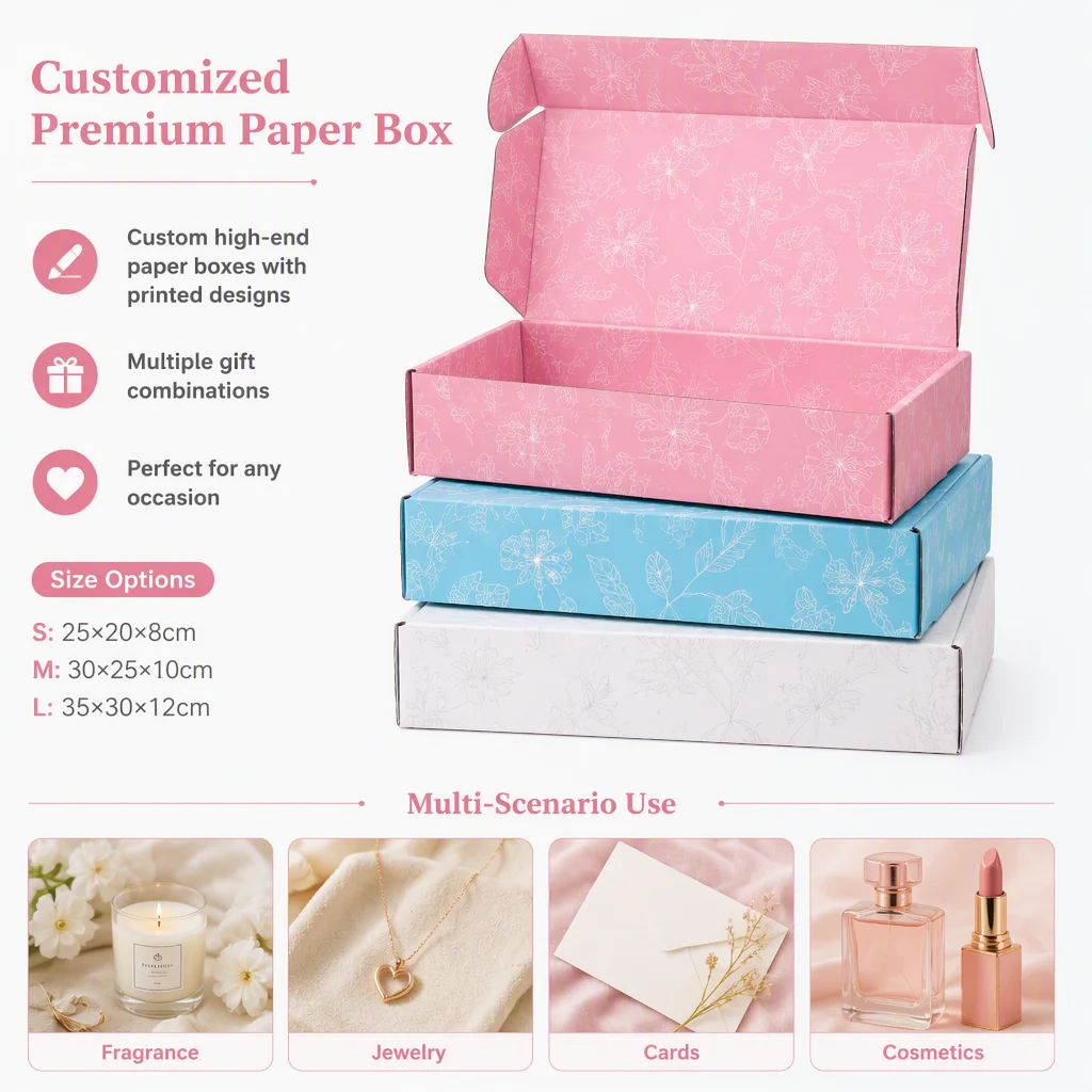 Custom Color Box Cardboard Paper Box 350gsm Mailer Airplane Shipping Boxes with Print Colorful  Packaging for Cosmetic Perfume