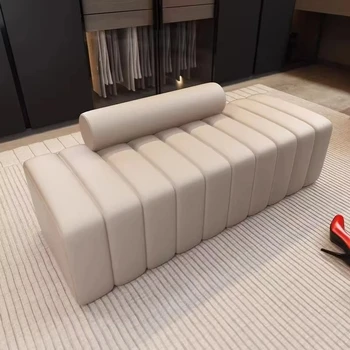 Wallybeauty Nordic Style Long Bench Stool Creative Salon Beauty Reception Leisure Waiting Couch Sofa Set Dining Fabric Material