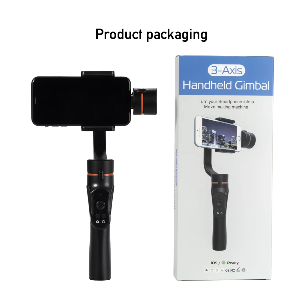 
H2 3 оси USB зарядка запись видео Поддержка универсальное Регулируемое направление ручной карданный стабилизатор для смартфона Vlog в прямом эфире 
