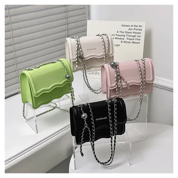 Small Square Bag Solid color Leather Handbag Female Messenger New Arrival Custom Women's Crossbody Mini Bag