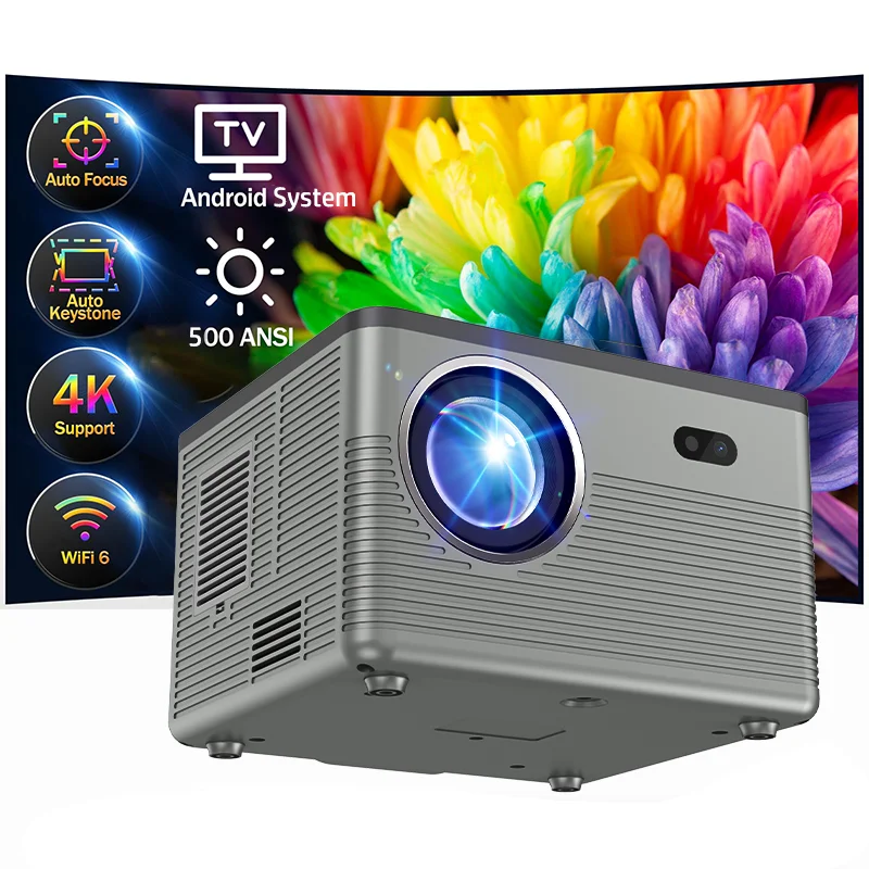 Tripsky Proyector 4k 500ansi Lumens Smart Projector Android Hd Home ...