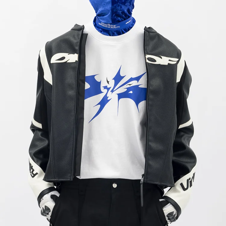 High Quality 100 %polyester Windbreak Waterproof PU leather Racing Screen printing and Applique Embroidery men_voghion.com