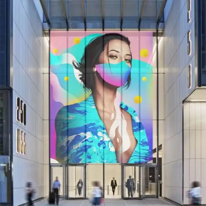 P4-8 Indoor Super Thin Clear LED Film Display Flexible Holographic Transparent Screen Glass Video Retail Store Digital Poster