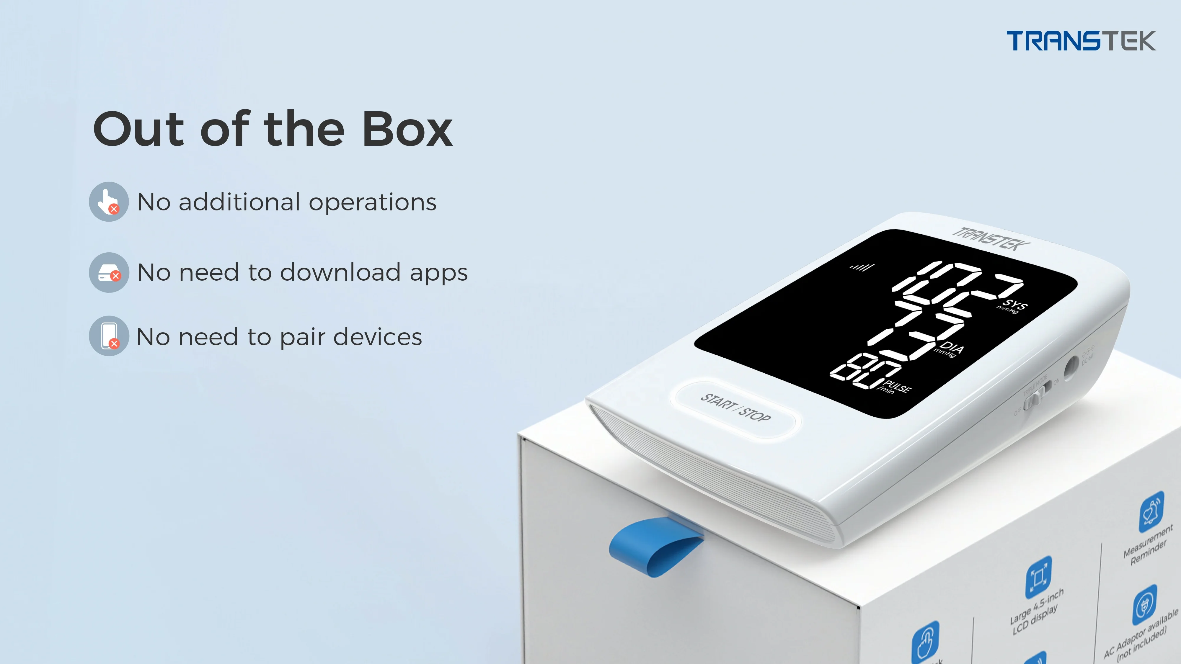 Transtek High Quality Customized Bp Machine 4G Blood Pressure Monitor with Ultra-silent Measuring Experience