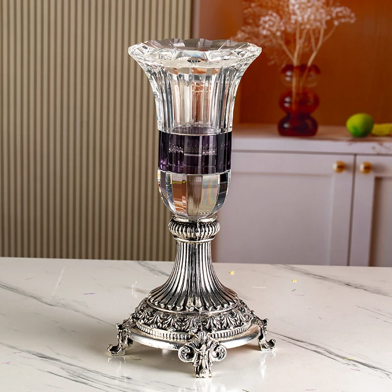Wholesale Unique Design Home Decoration Standing High-end Glass Crystal Vase