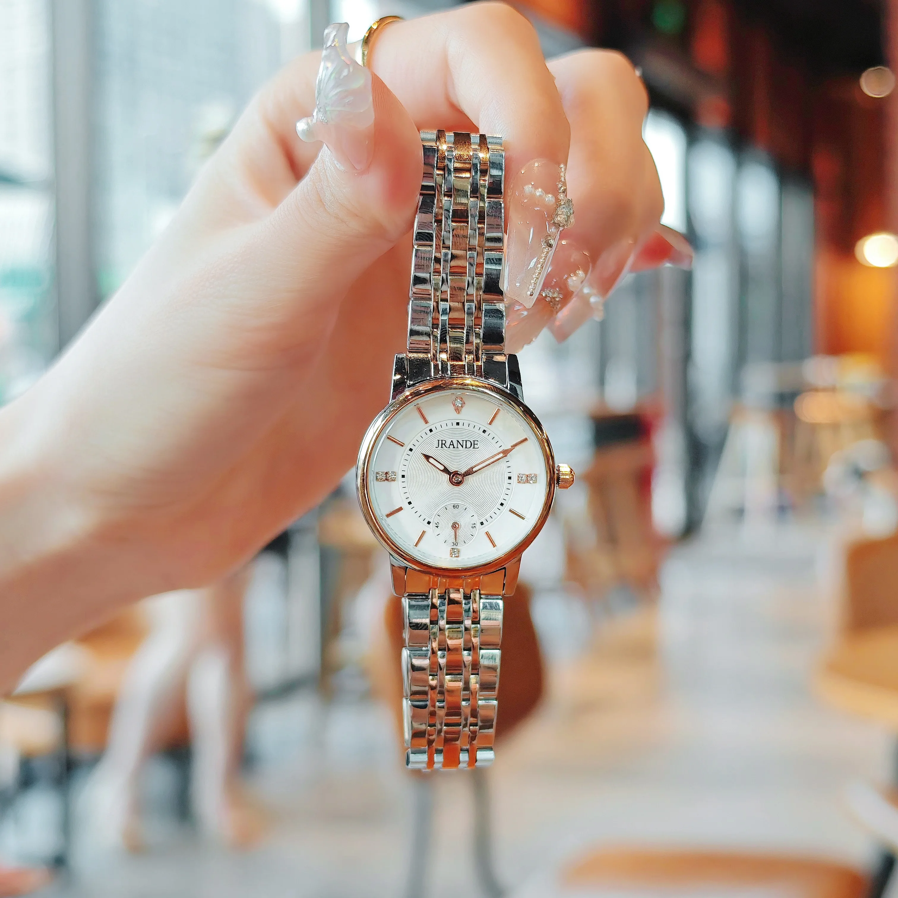 JRANDE H9722L-G Fashion Ladies' Quartz Watch - Stainless Steel Band